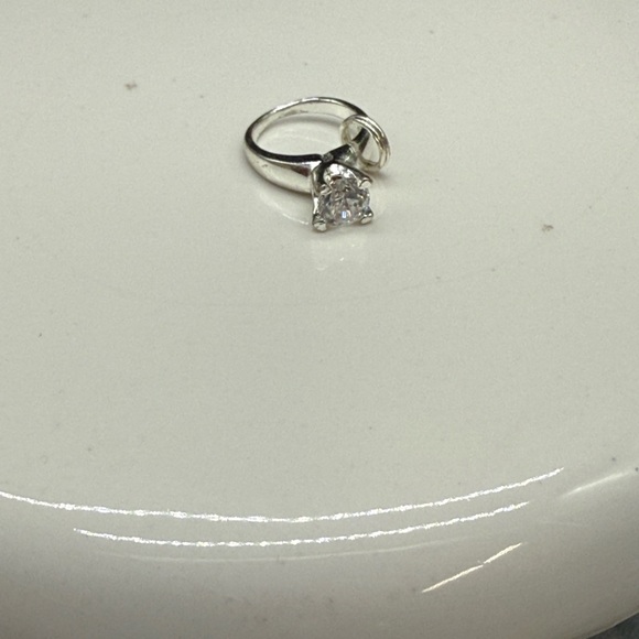 ⭐️Sterling silver cubic zirconia charm engagement ring charm - Picture 4 of 11